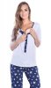 MijaCulture - 3 in1 Maternity and Nursing 2-Peace Pyjama Set 4054/M52 Grey / Dark Blue
